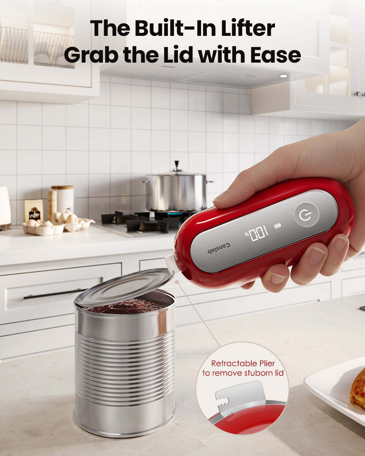 Canslab_Electric_Can_Opener_Retro_Series_Easy Lid Removal Take Whole Lid Off